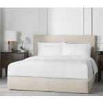 DUO Mock Duvet Cover in Ocean Waves Pattern, 60% Cotton / 40% Polyester, Queen 87x100, White